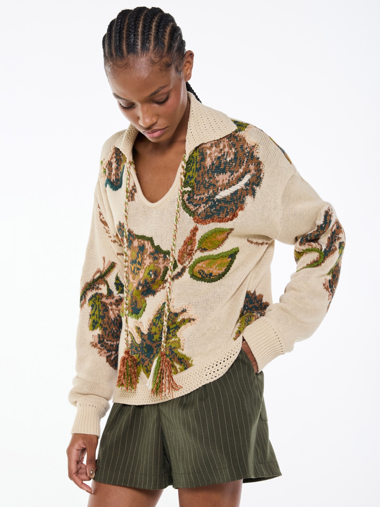 Casaco Feminino Tricot Constable I26 Bege Mixed