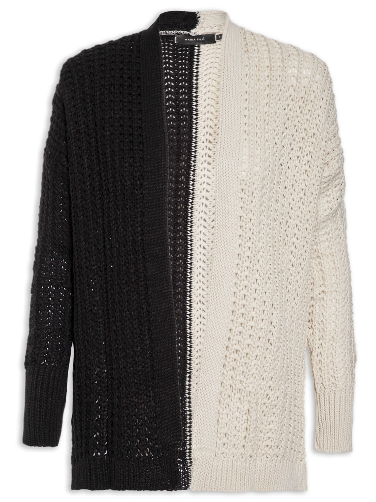 Casaco Feminino Tricot Duo Color - Bege