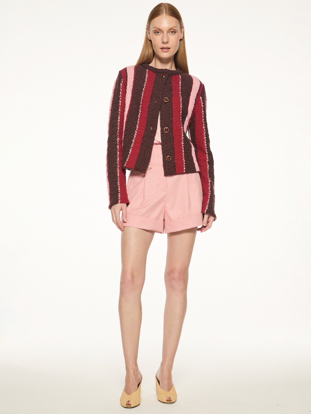 Casaco Feminino Tricot Elizabeth V27 Vermelho Mixed