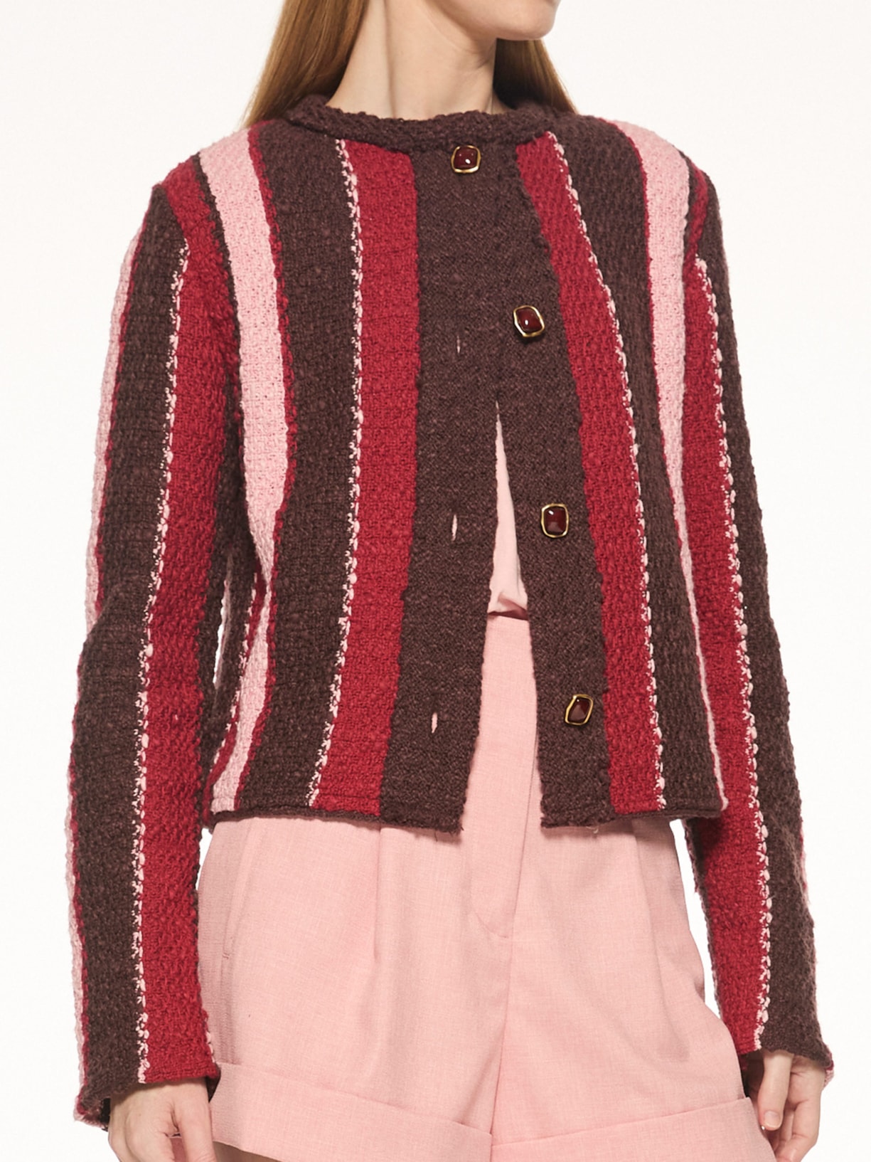 Casaco Feminino Tricot Elizabeth V27 Vermelho Mixed