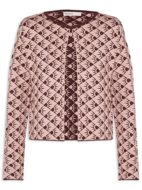Casaco Feminino Tricot Floriluz - Rosa