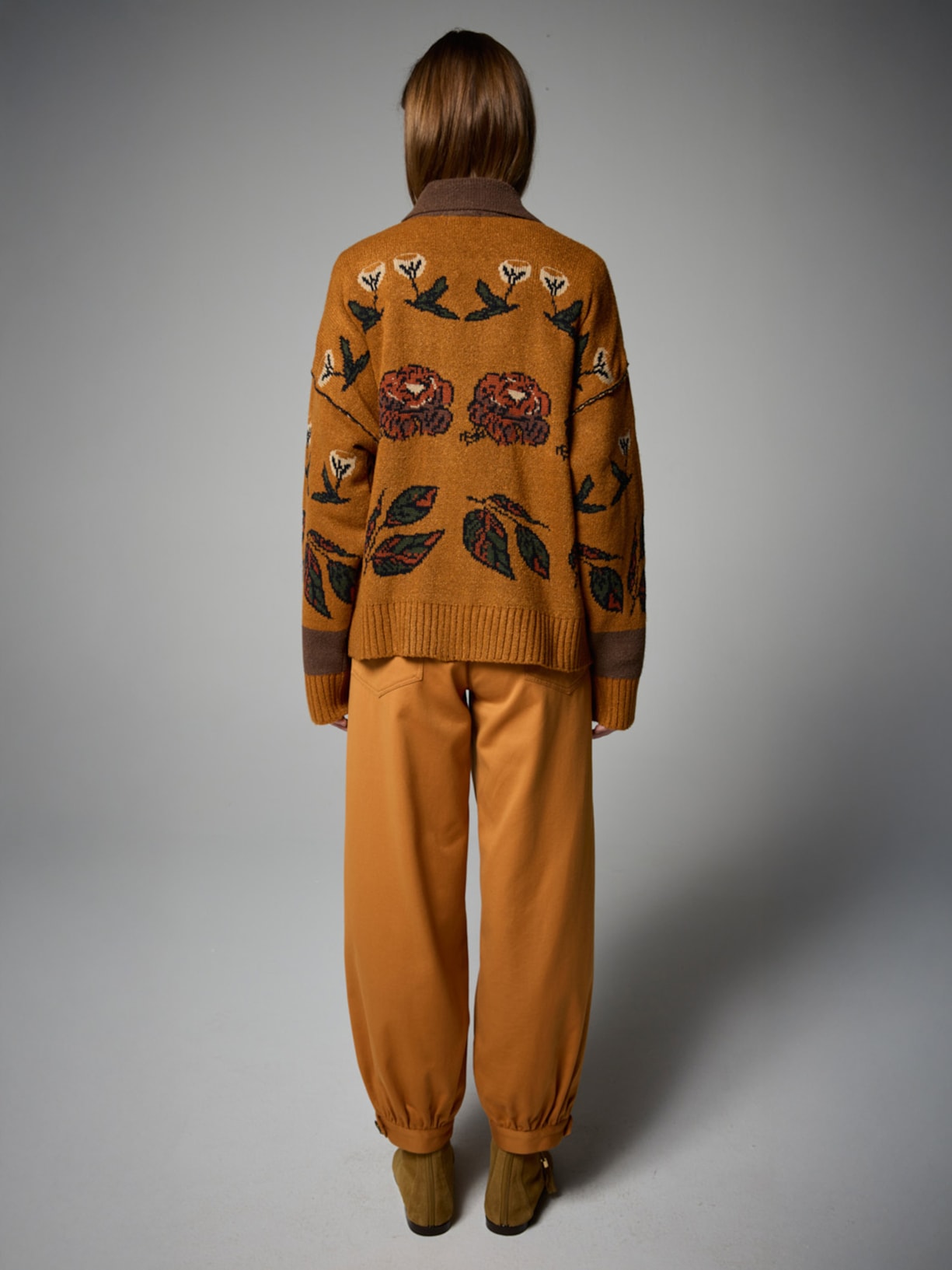 Casaco Feminino Tricot Flower Wood I26 Laranja Mixed