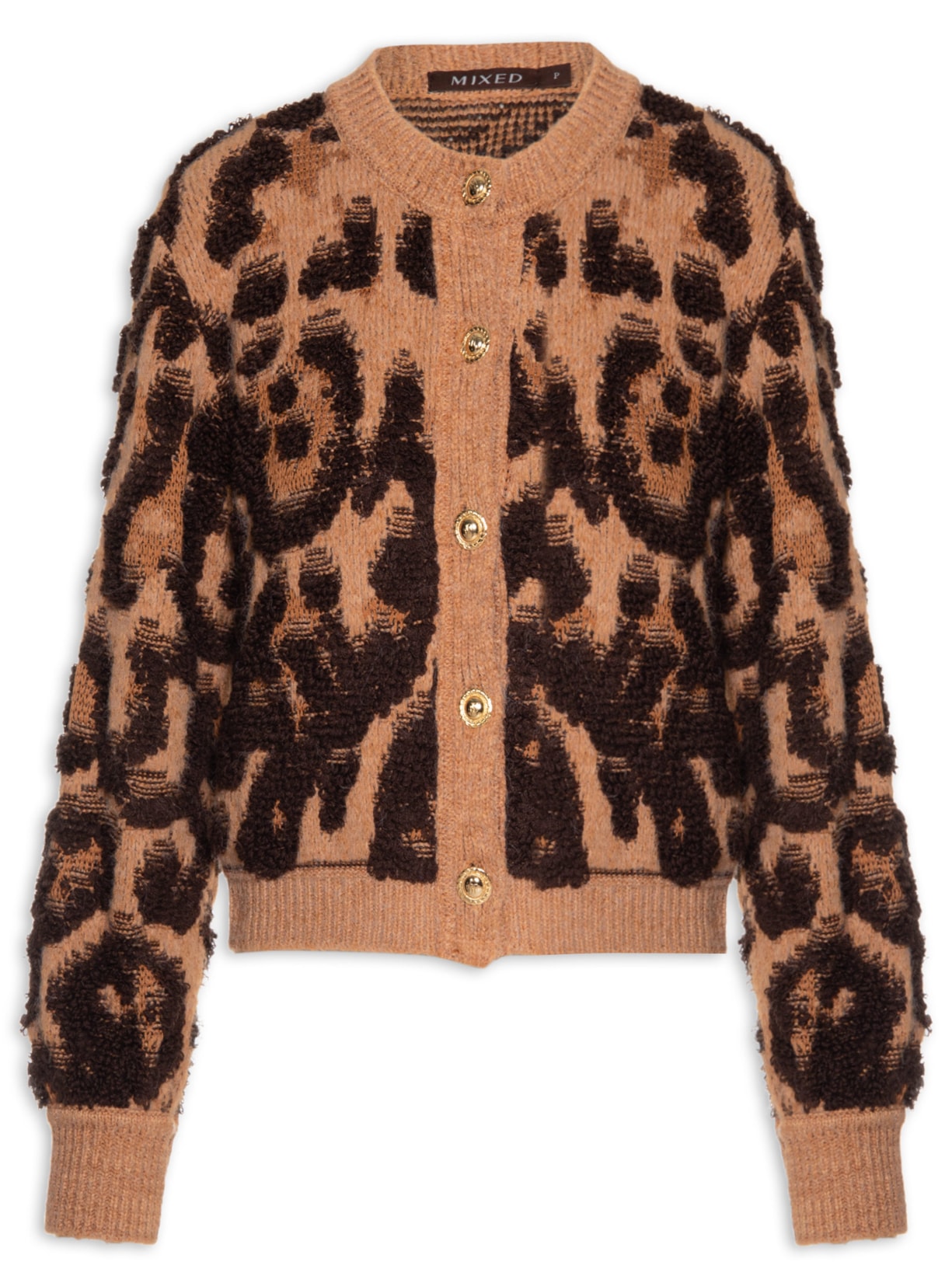 Casaco Feminino Tricot Garra 123 - Animal Print