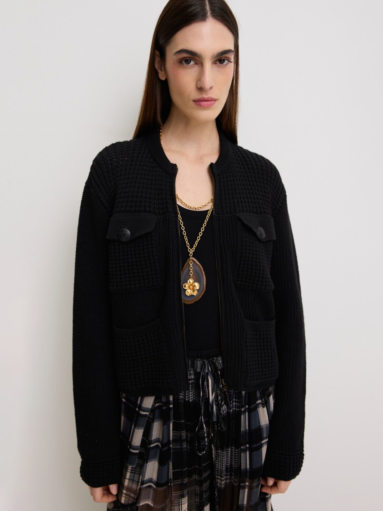 Casaco Feminino Tricot Geneve I26 Preto Mixed