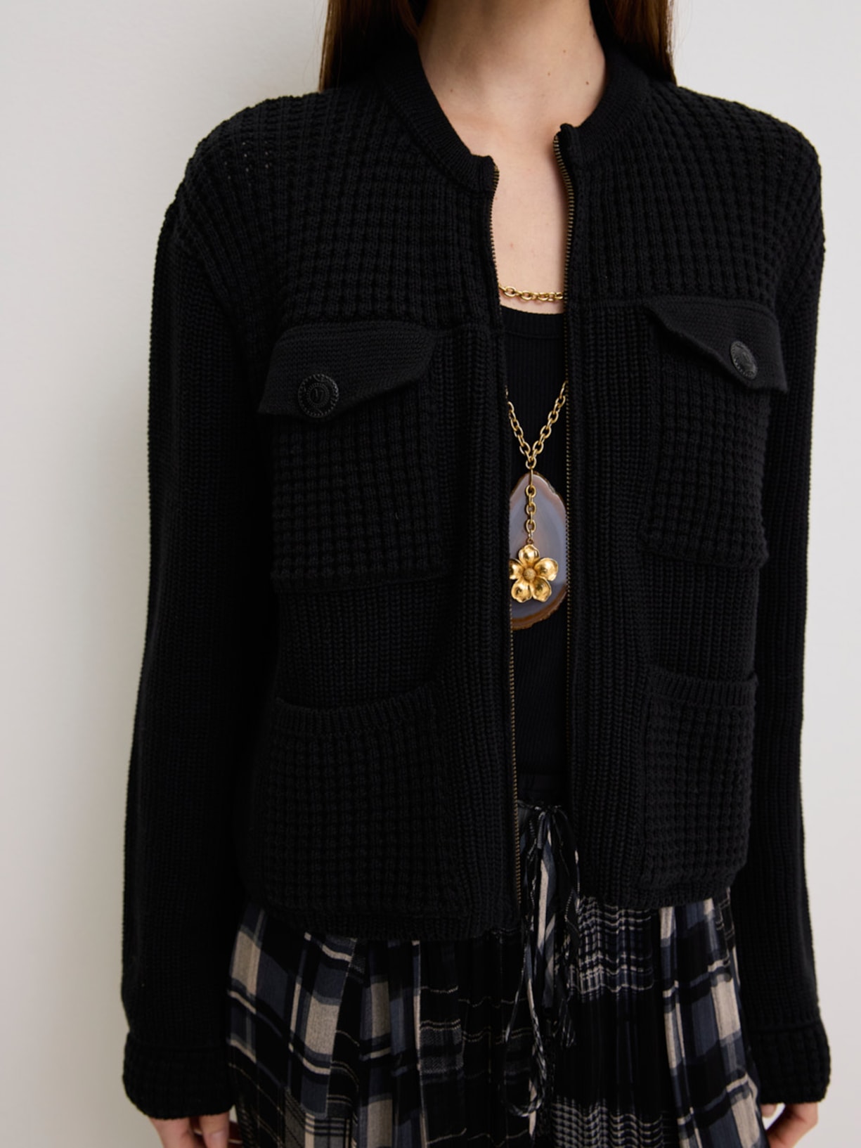 Casaco Feminino Tricot Geneve I26 Preto Mixed