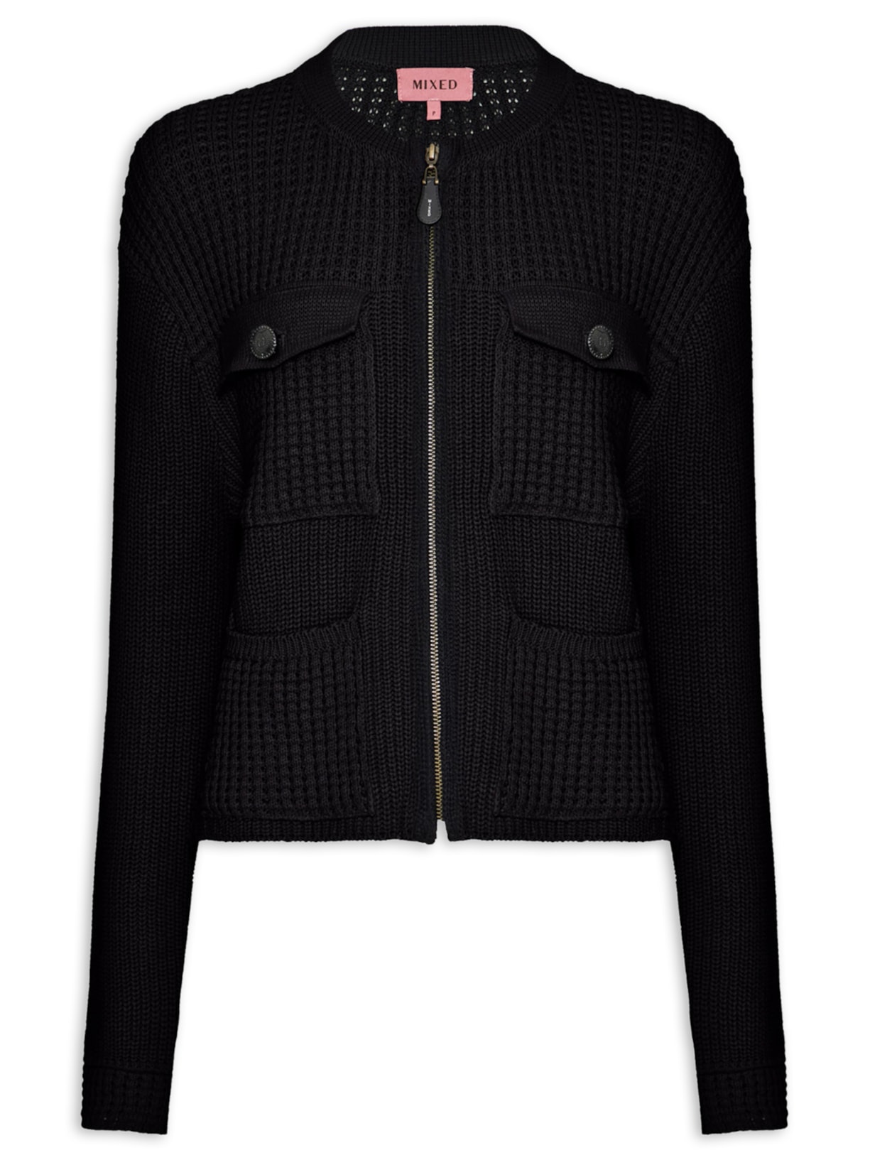 Casaco Feminino Tricot Geneve I26 Preto Mixed