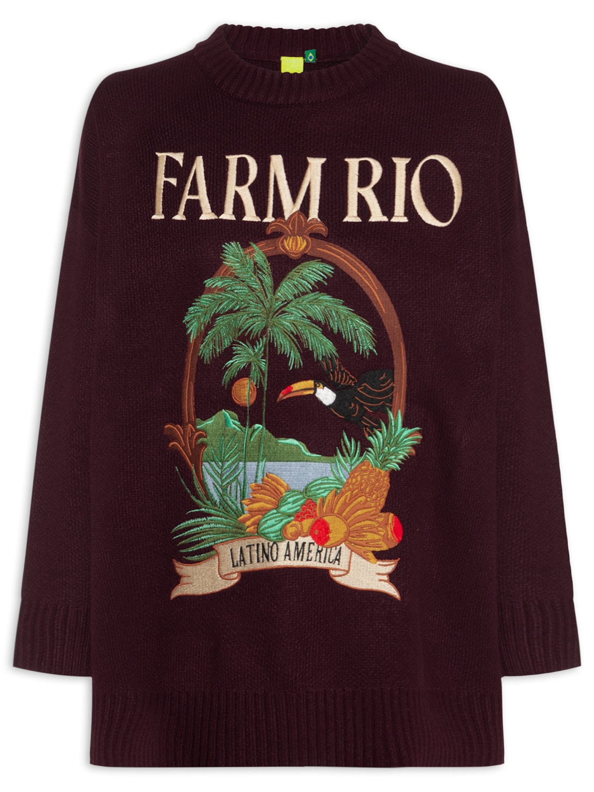 Casaco Feminino Tricot Latino América Marrom Farm