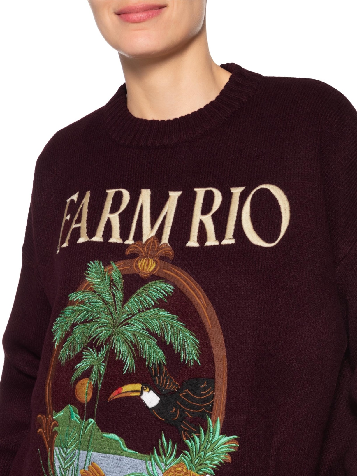 Casaco Feminino Tricot Latino América Marrom Farm