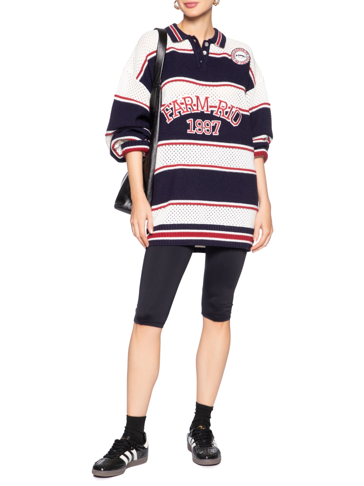 Casaco Feminino Tricot Listra Náutica Azul Farm