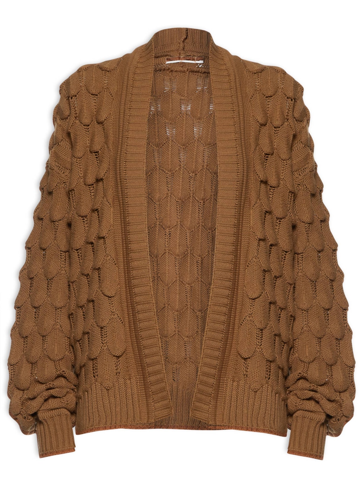 Casaco Feminino Tricot Pétala - Marrom