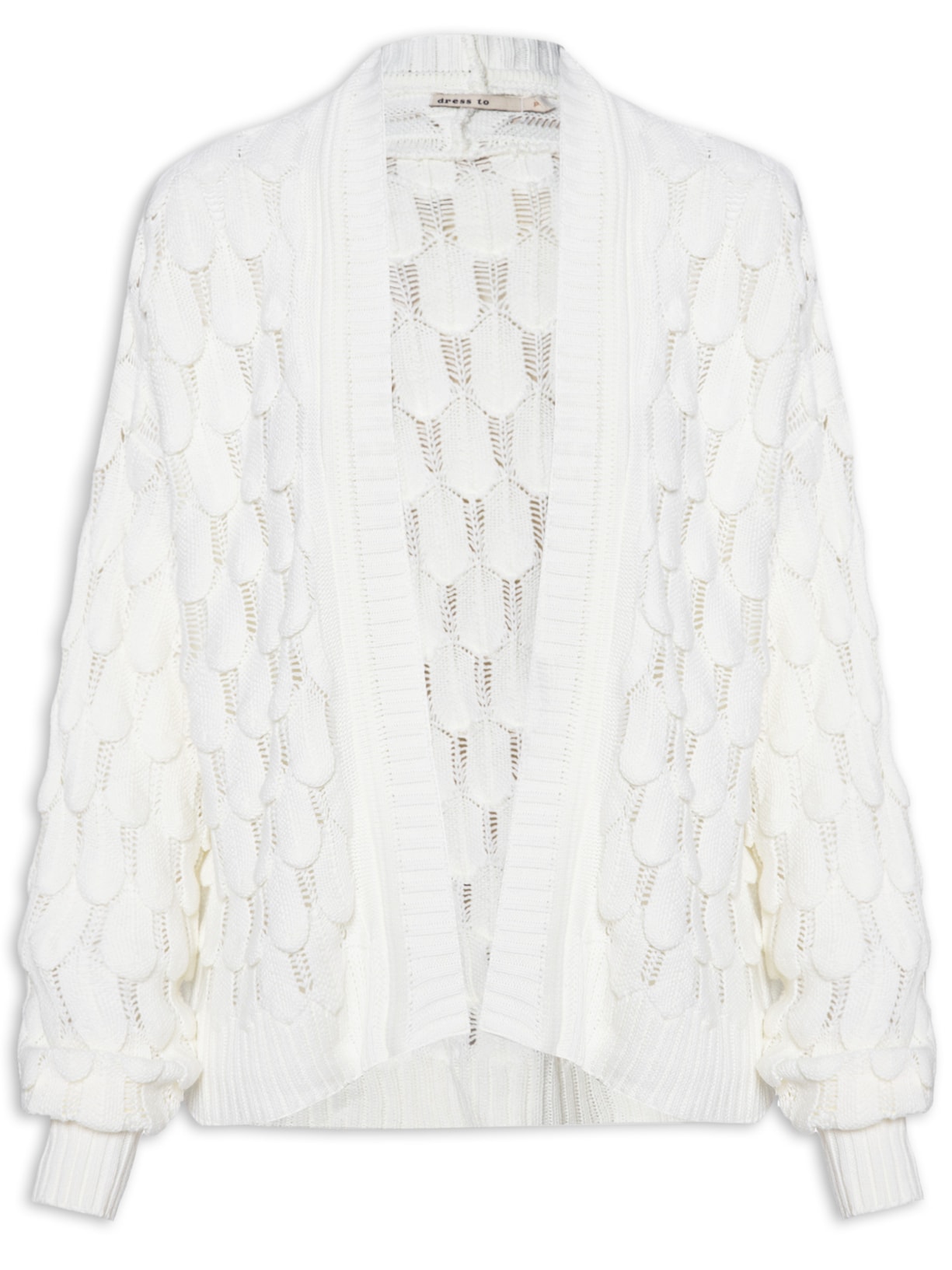 Casaco Feminino Tricot Pétala - Off White