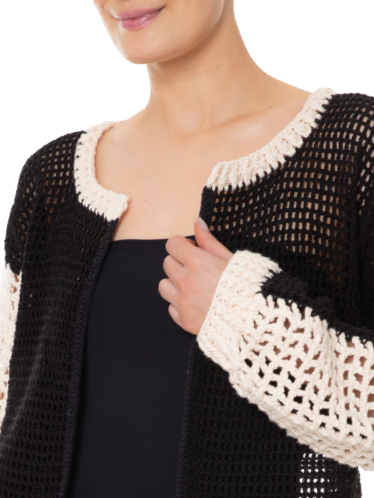 Casaco Feminino Tricot Preto Vem Meu Bem