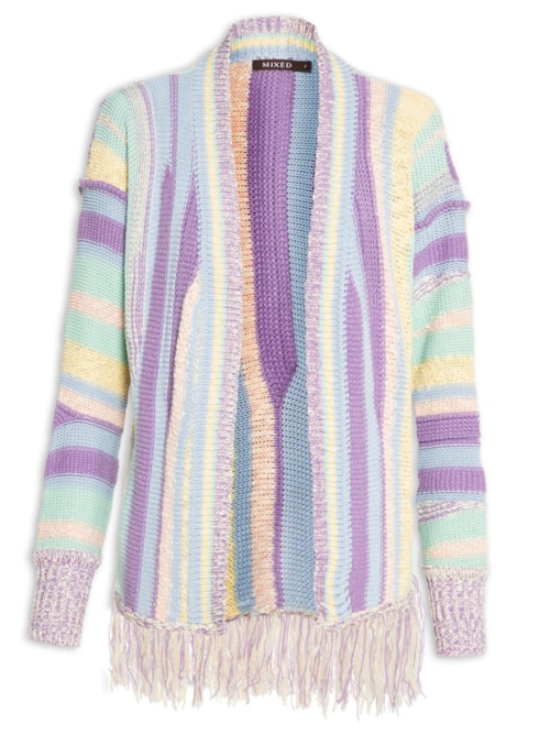 Casaco Feminino Tricot Rainbow - Roxo