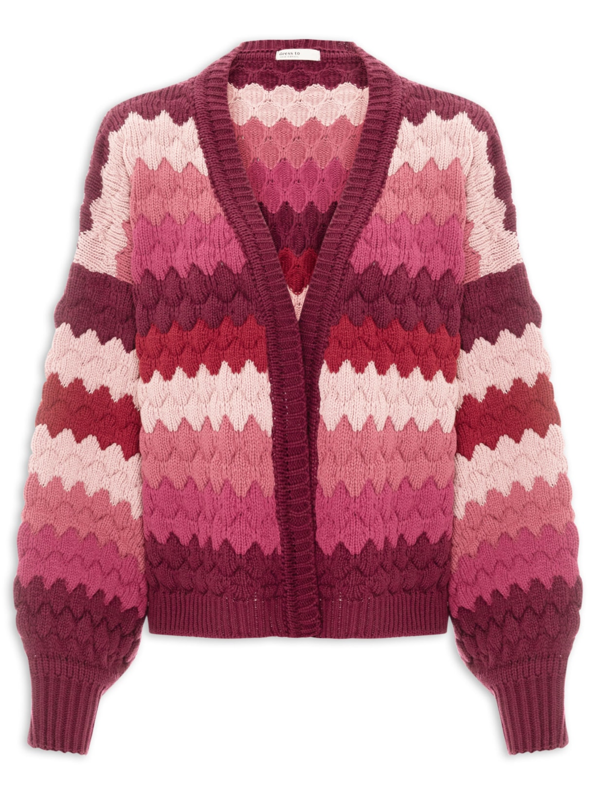 Casaco Feminino Tricot Texturizado Colorido – Rosa Dress To