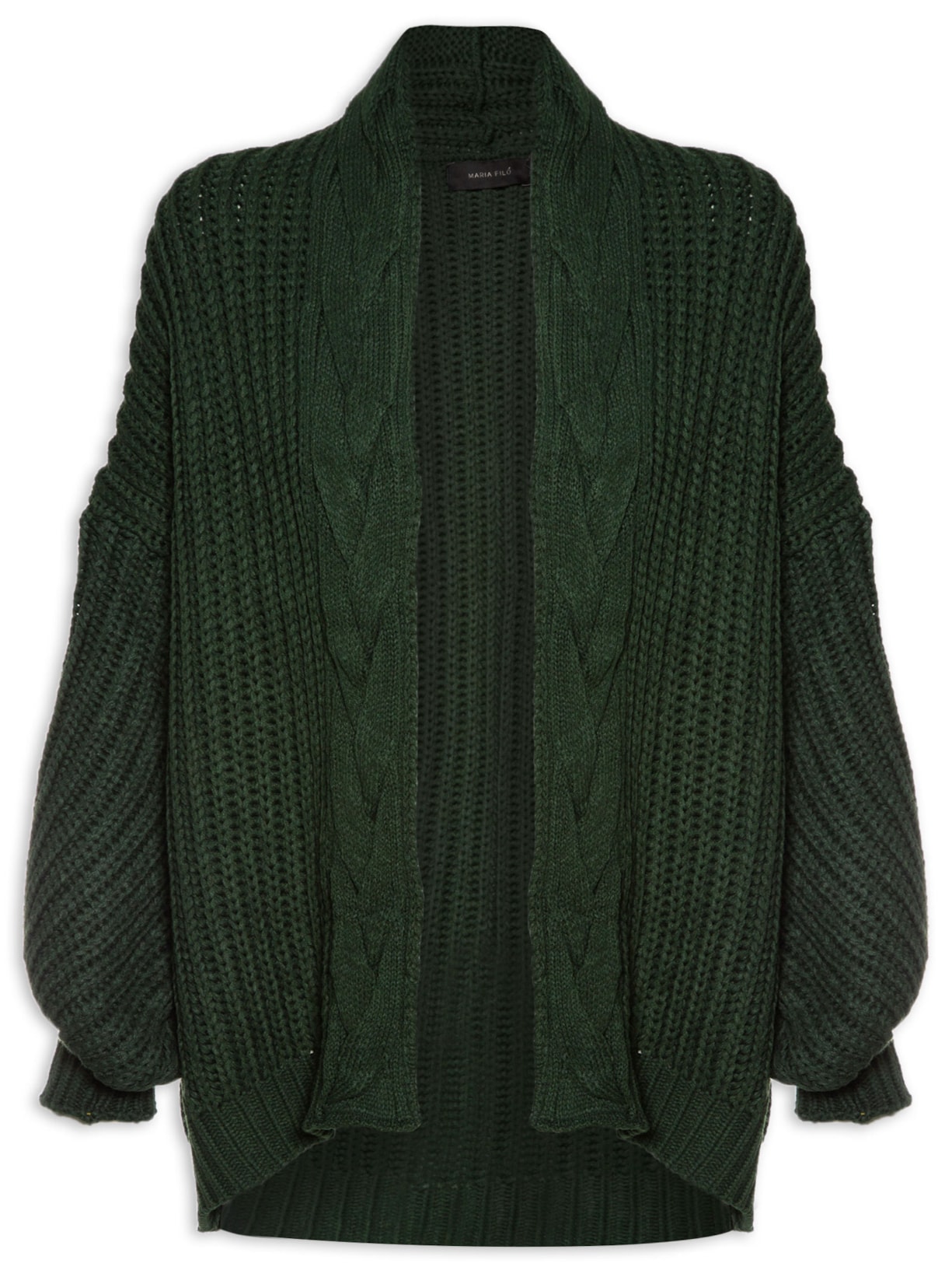 Casaco Feminino Tricot Trança Verde Maria Filó