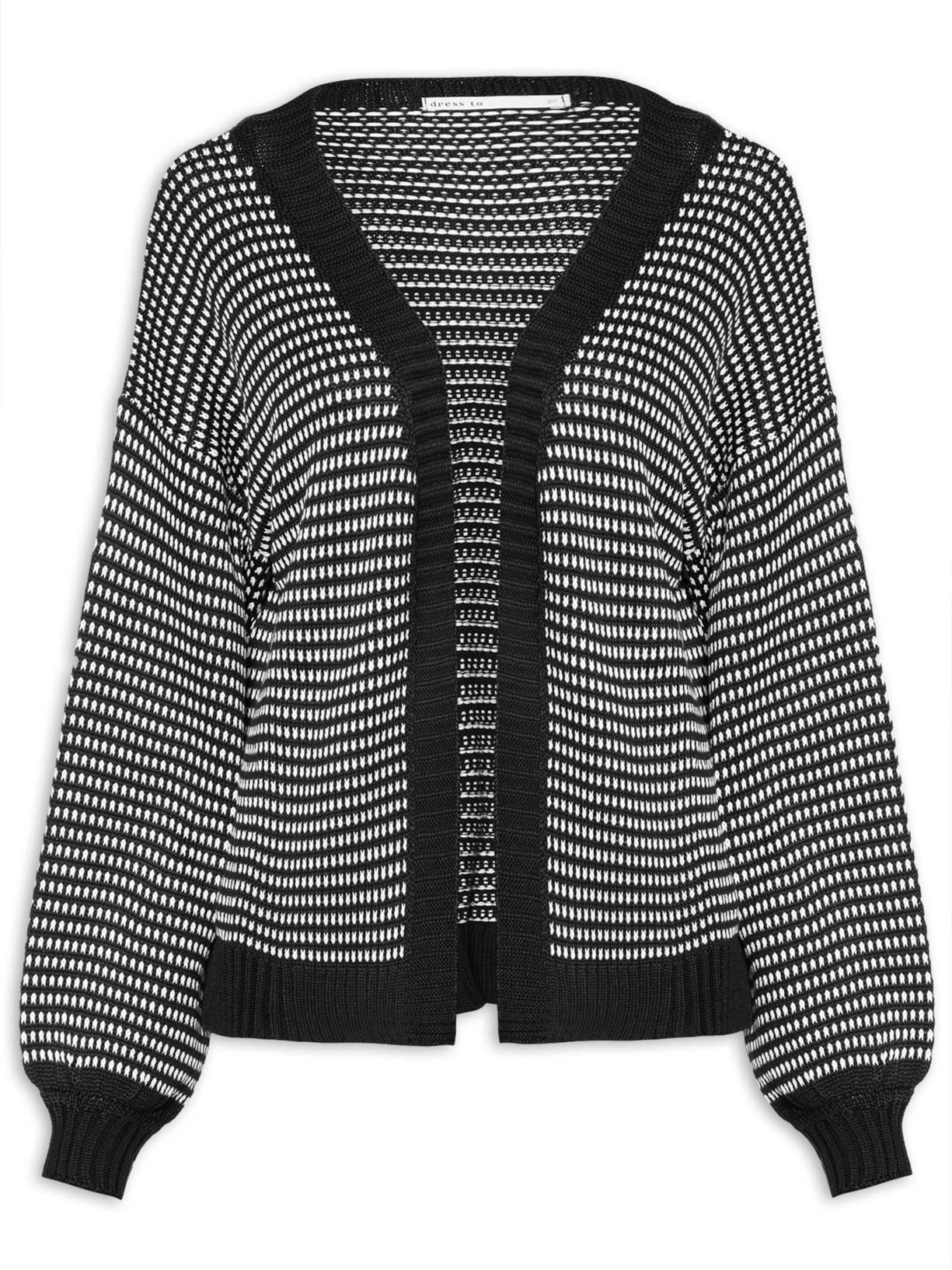 Casaco Feminino Tricot Xadrez Preto