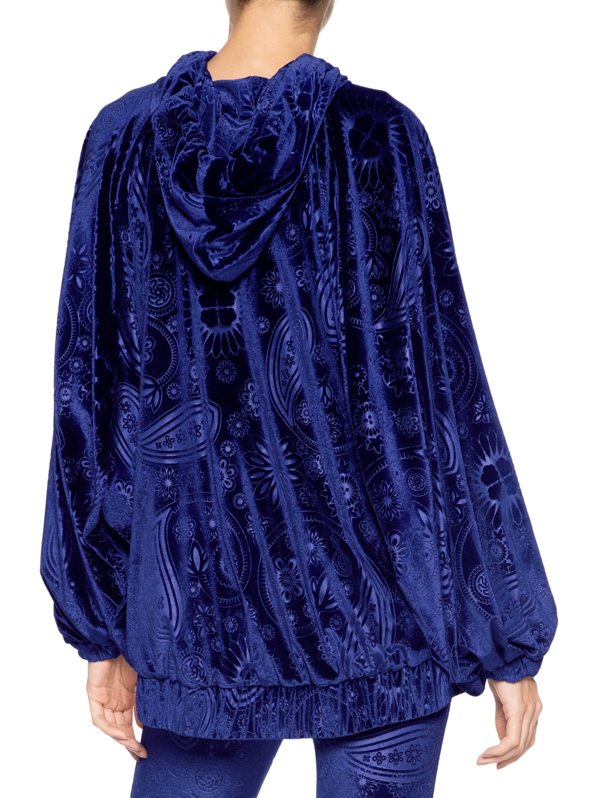 Casaco Feminino Veludo Stamp Azul Paula Raia