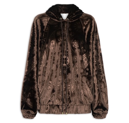 Casaco Feminino Veludo Stamp - Marrom