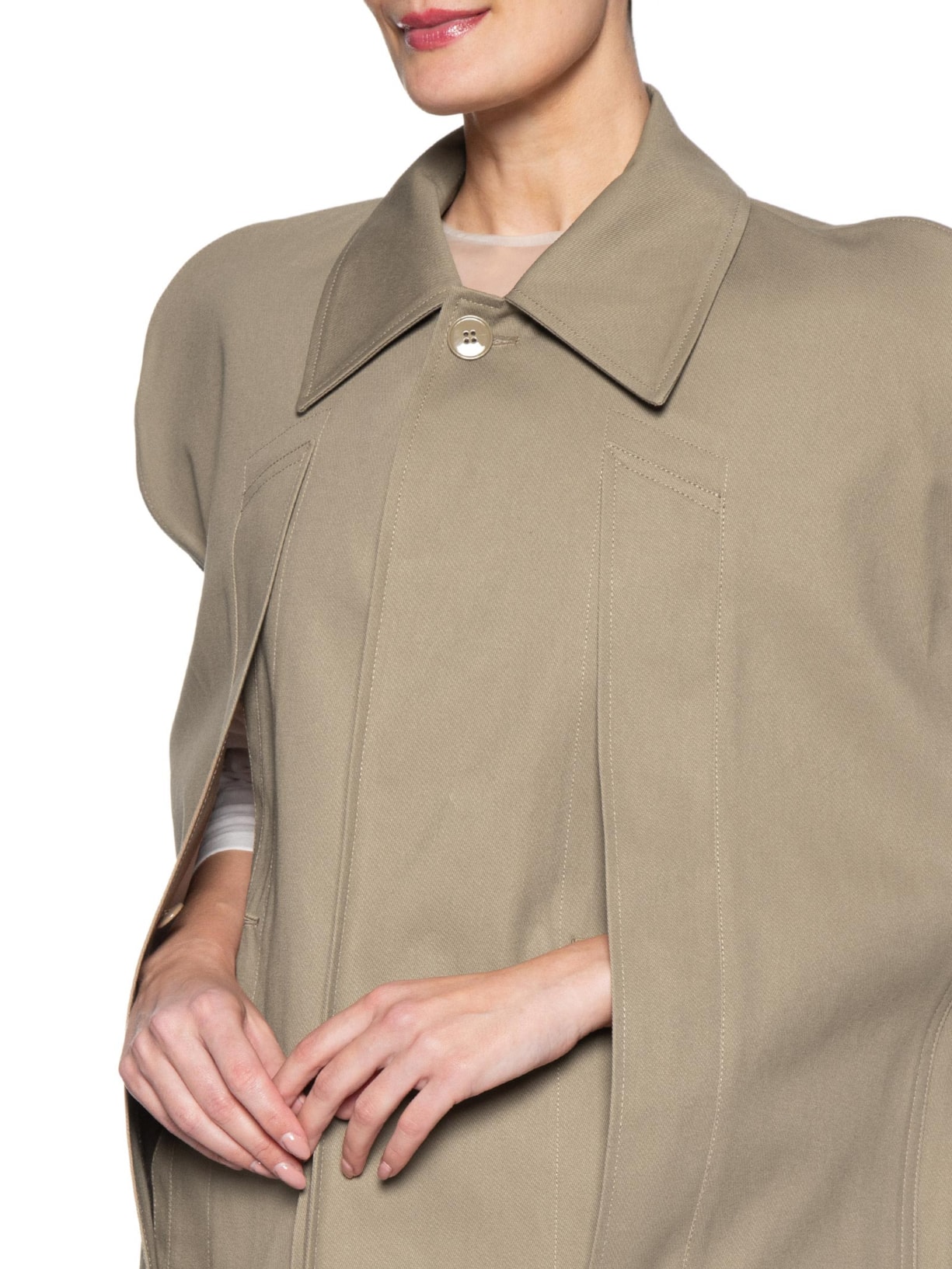 Casaco Feminino Waterproof Cotton Cape Bege Mm6 Maison Margiela