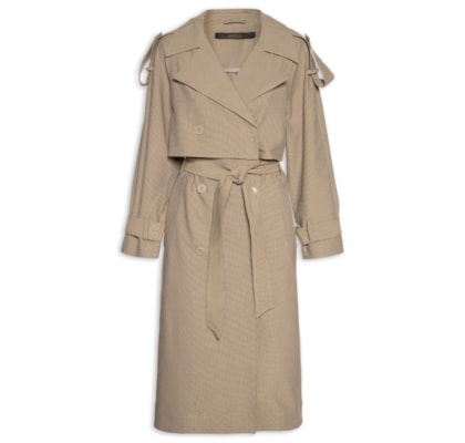 Casaco Feminino Xadrez - Marrom