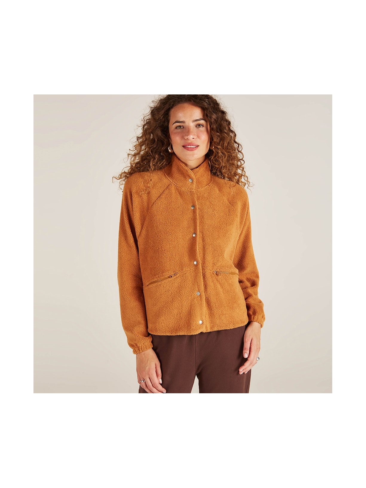 Casaco Marrom Fleece Landa Yogini