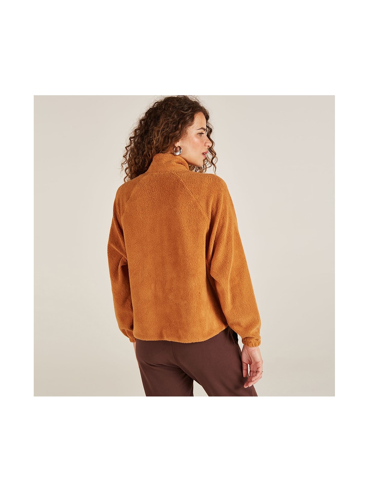 Casaco Marrom Fleece Landa Yogini