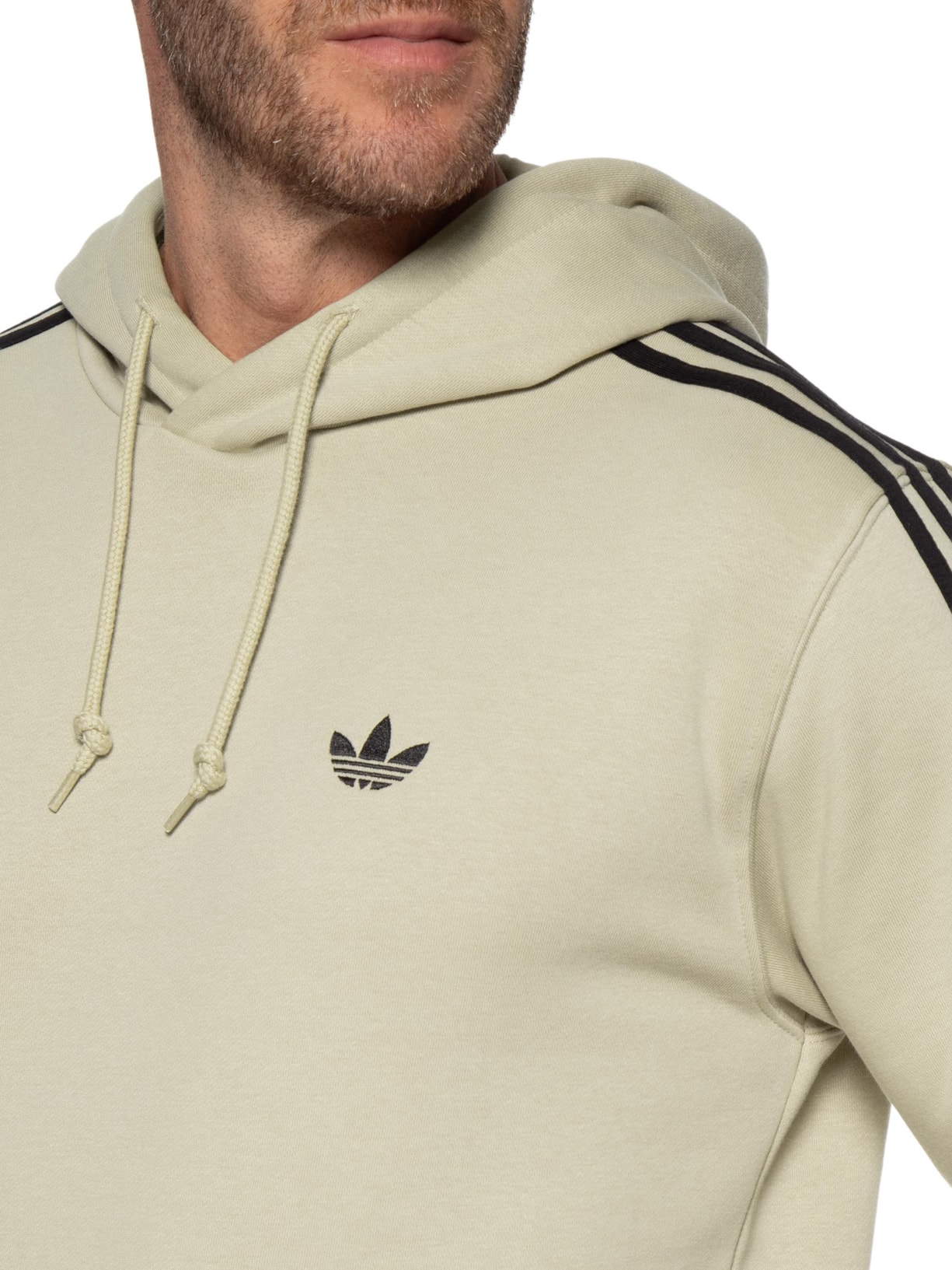 Casaco Masculino 3 Stripes Hooded Bege Adidas Originals