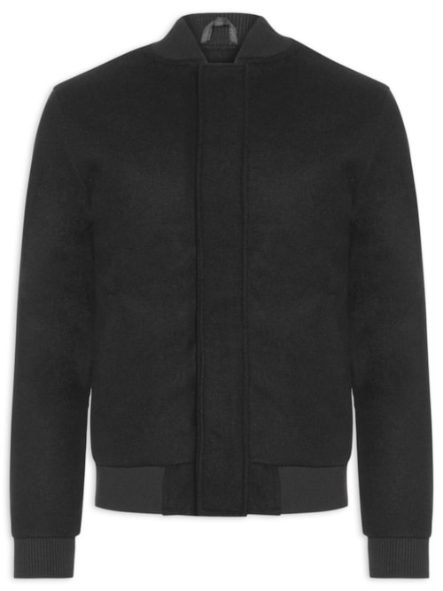 Casaco Masculino Bomber Lã - Preto