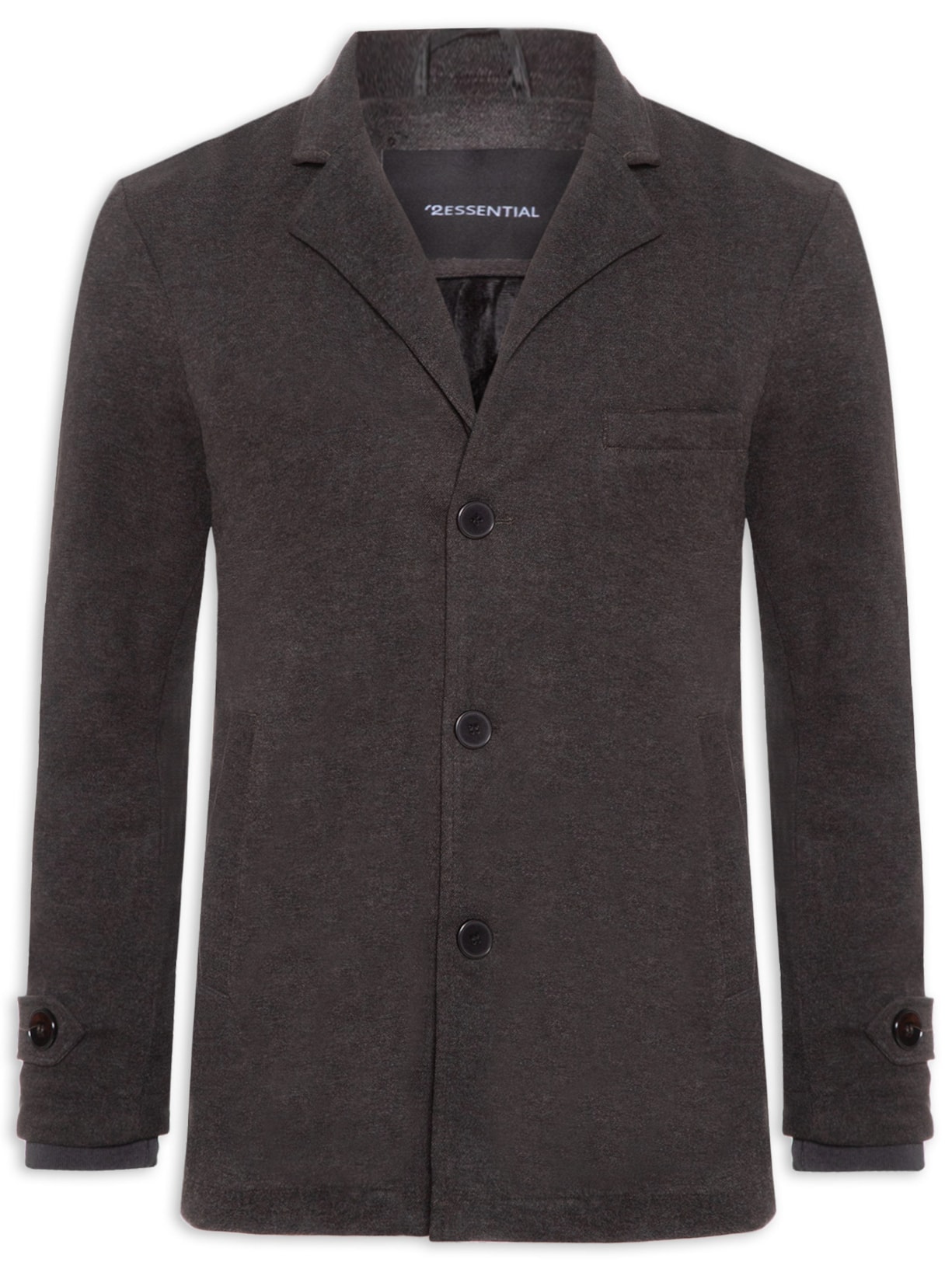 Casaco Masculino Botões Clássico Cinza '2 Essential