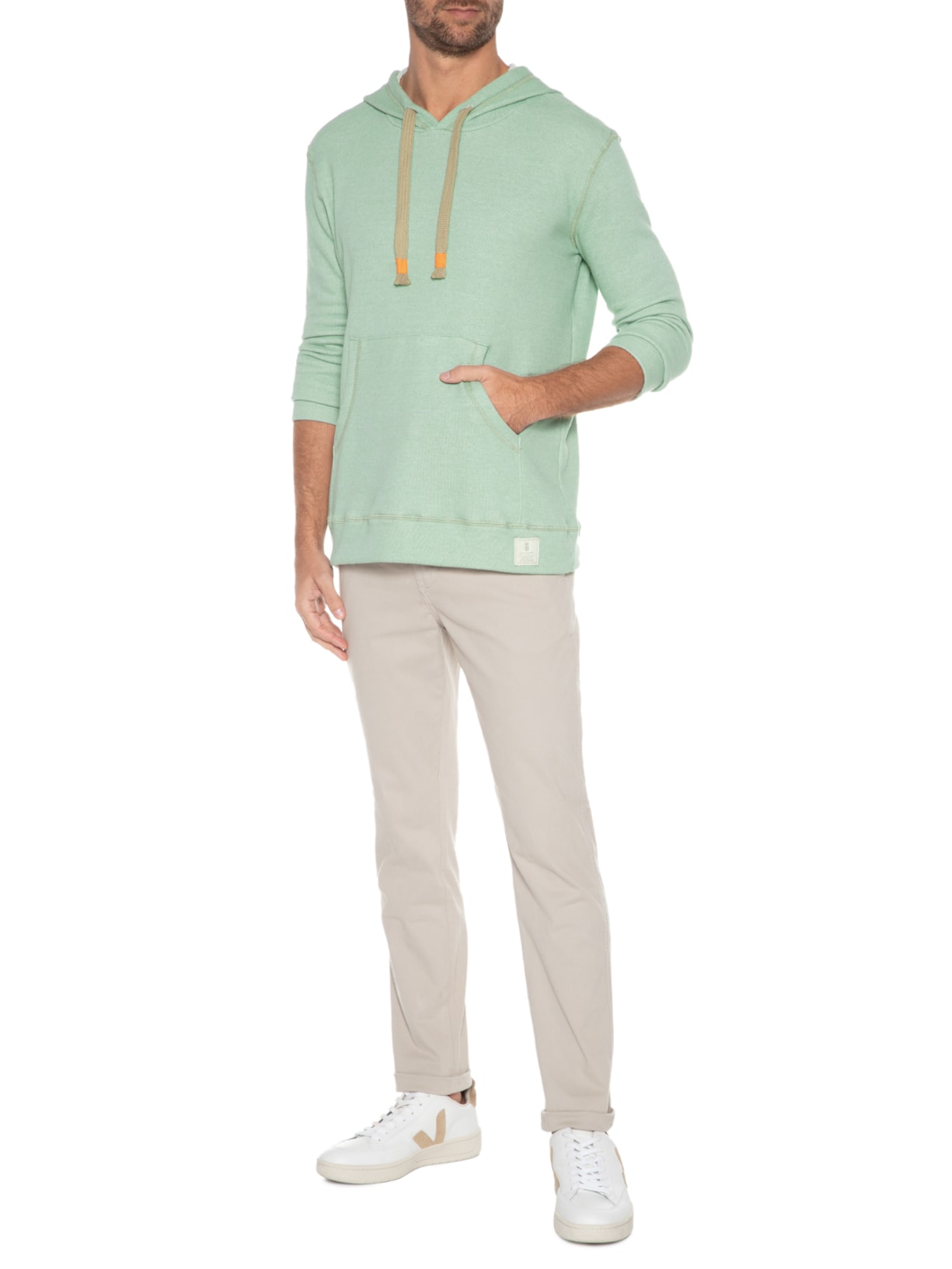 Casaco Masculino Canguru Desagulhado Verde Pineapple