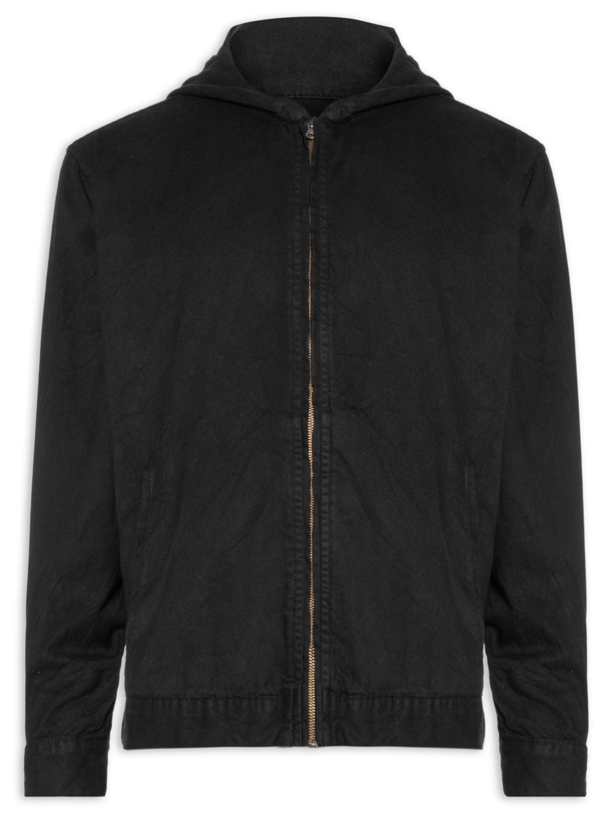 Casaco Masculino Capuz Twill Wrinkled Preto Osklen
