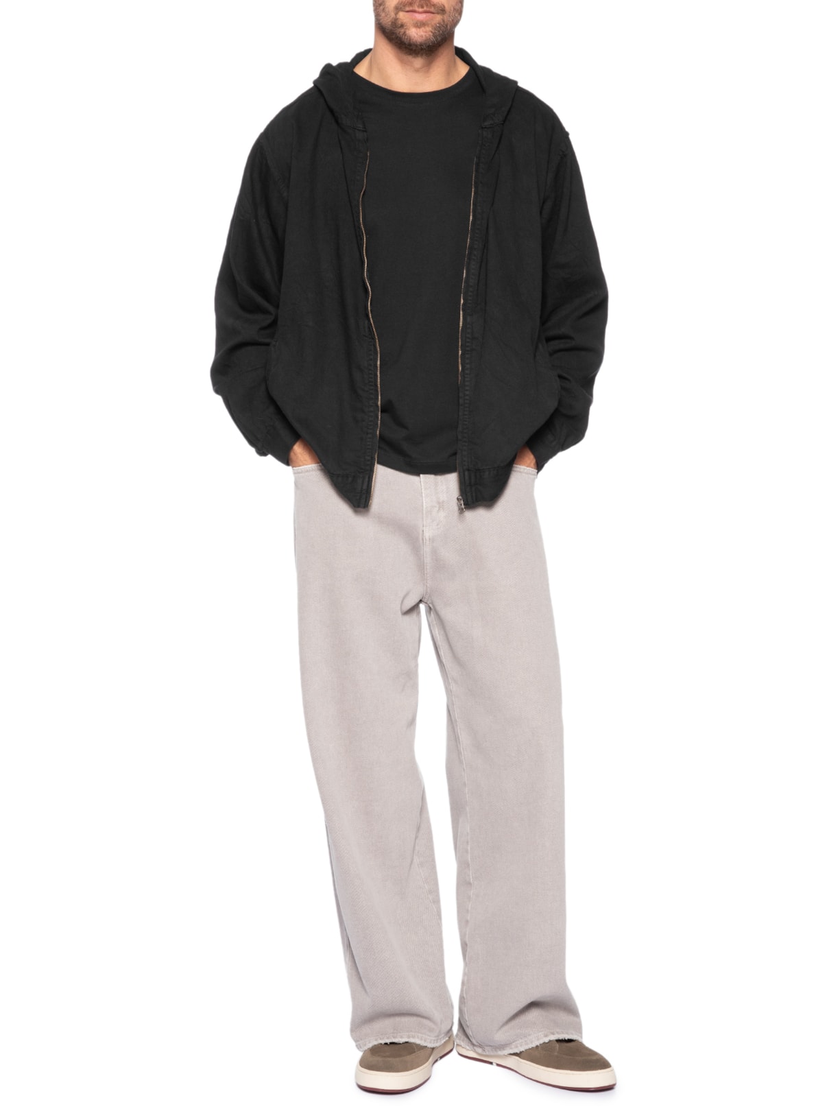 Casaco Masculino Capuz Twill Wrinkled Preto Osklen