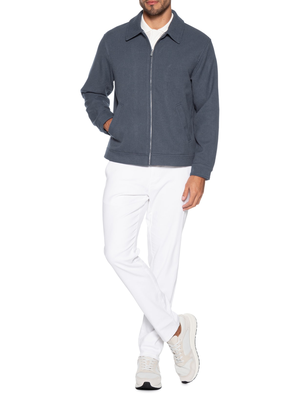 Casaco Masculino Clássico Cinza '2 Essential