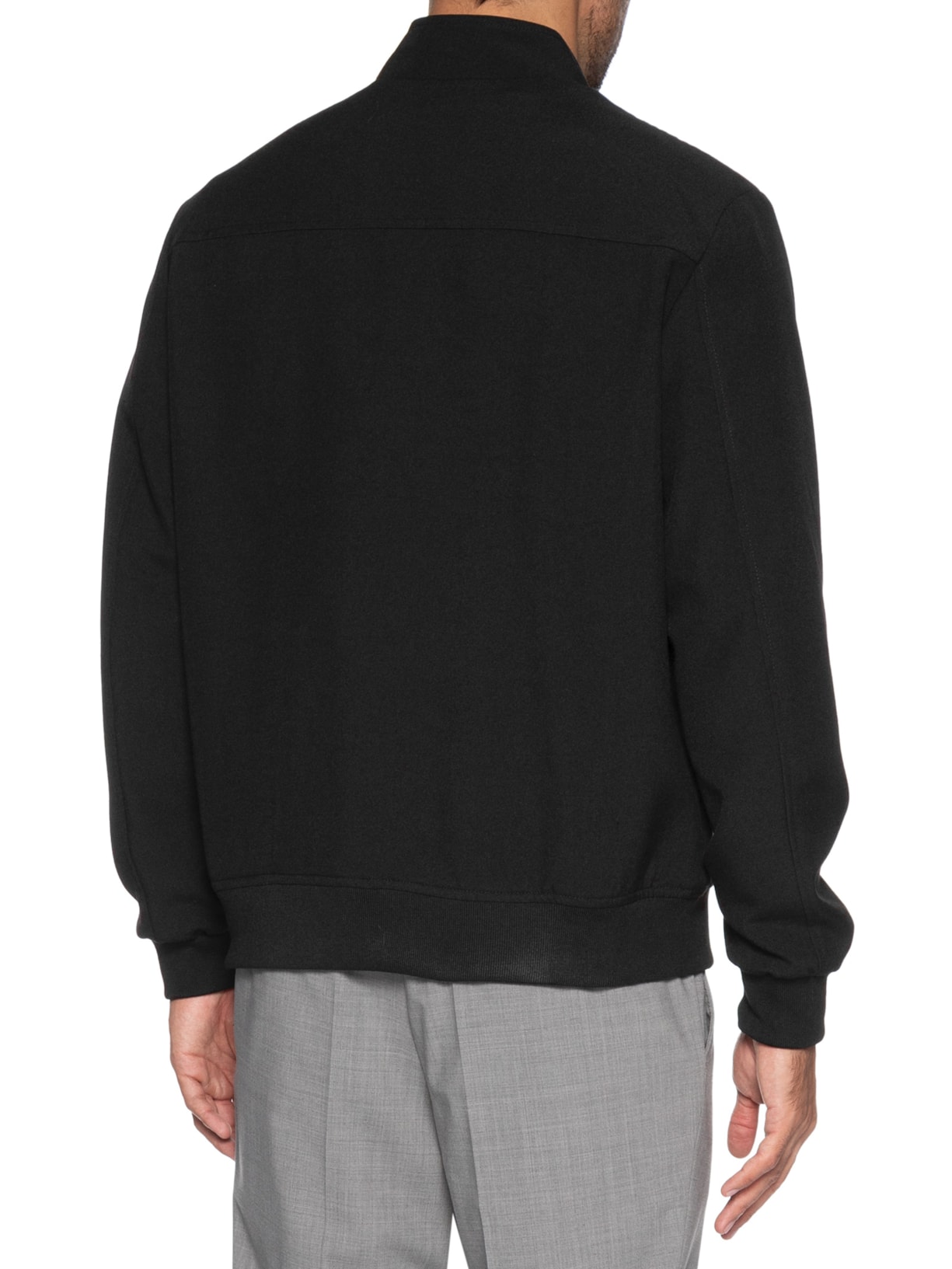Casaco Masculino Clássico Com Gola Alta Preto '2 Essential