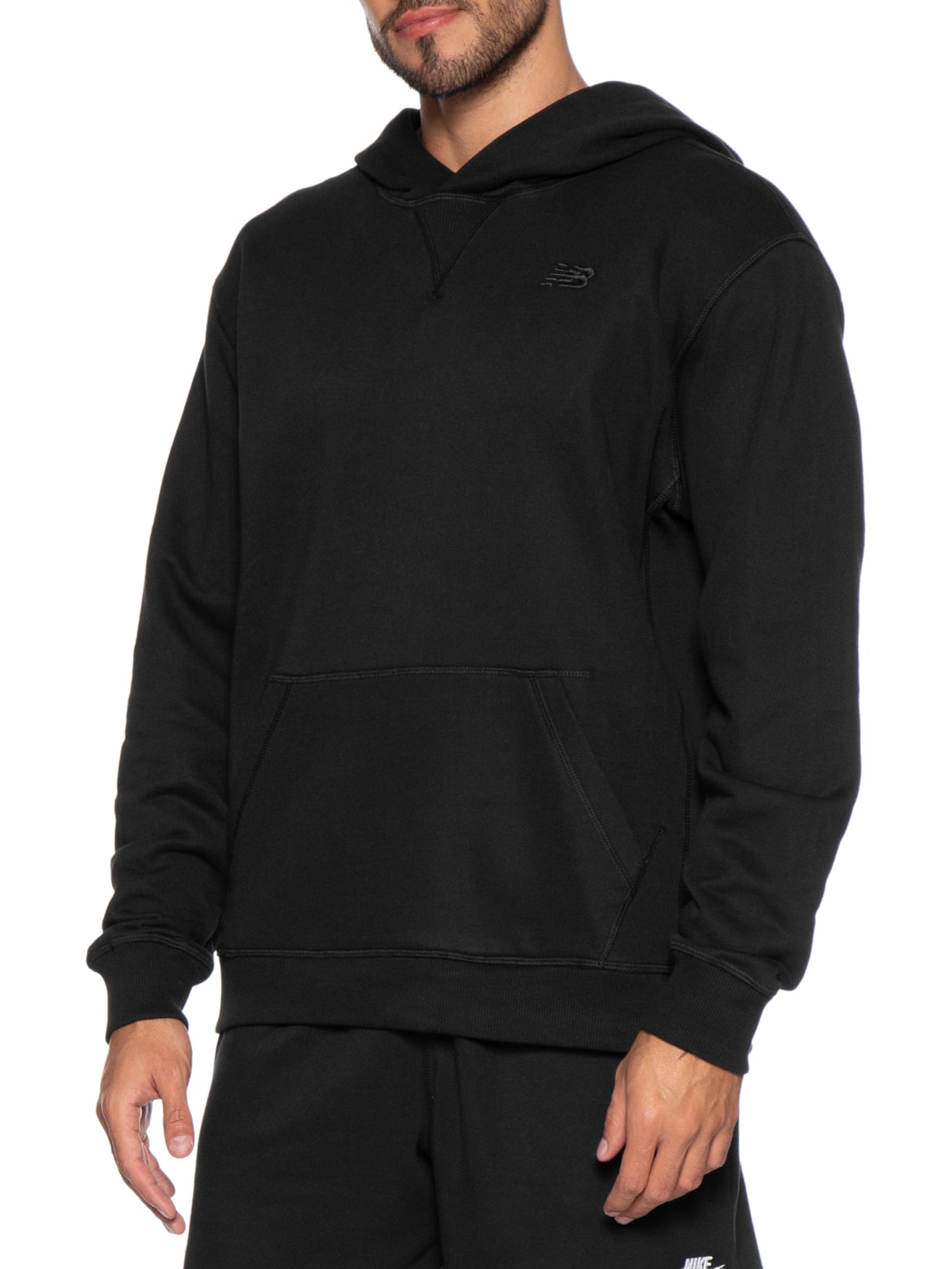 Casaco Masculino Com Capuz Athletics Small Logo Preto New Balance