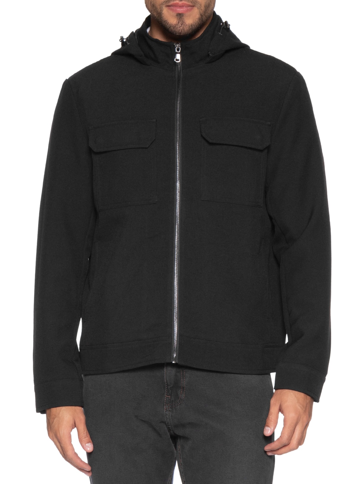 Casaco Masculino Com Capuz Preto '2 Essential