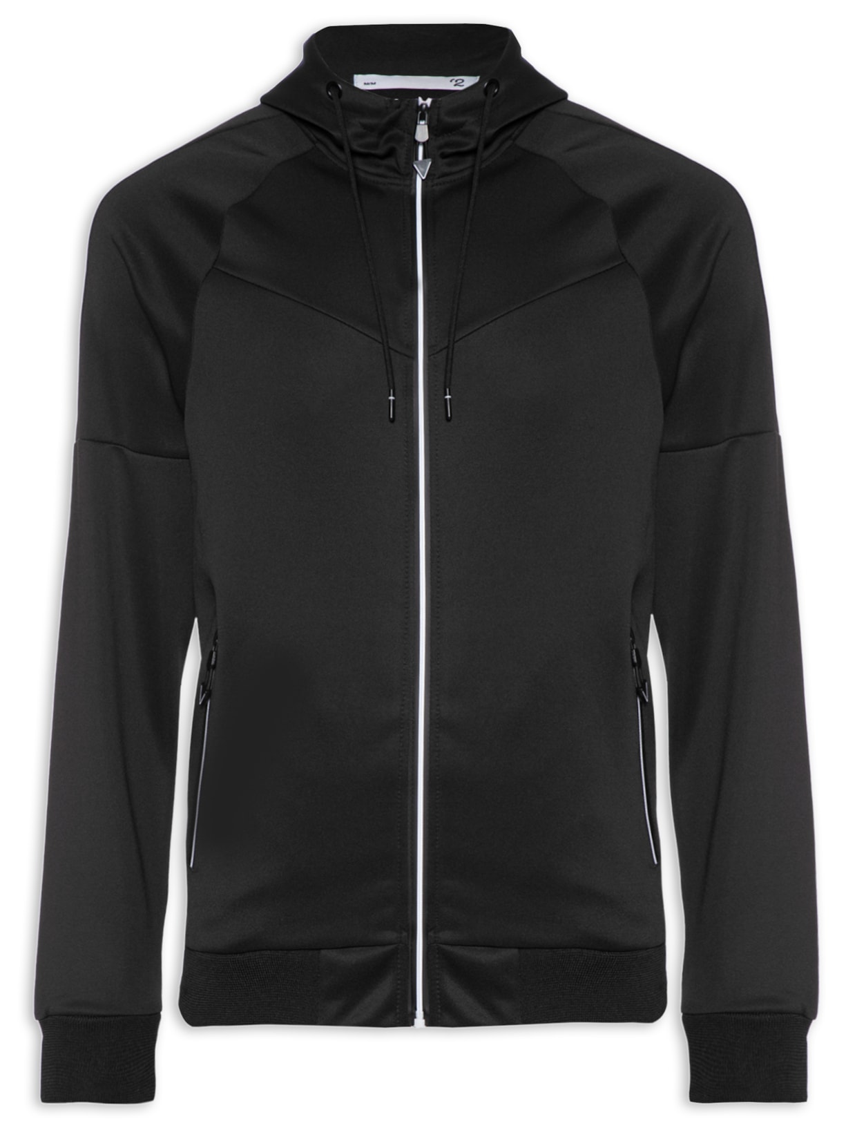 Casaco Masculino Com Zíper Em Neoprene - Preto