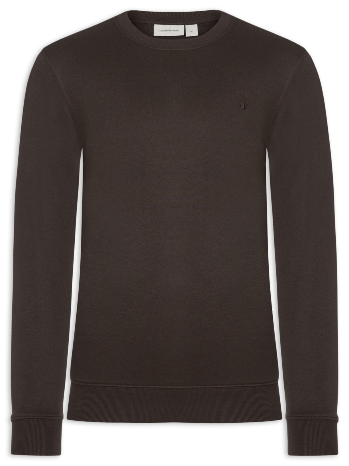 Casaco Masculino De Moletom Bordado Marrom Calvin Klein Jeans