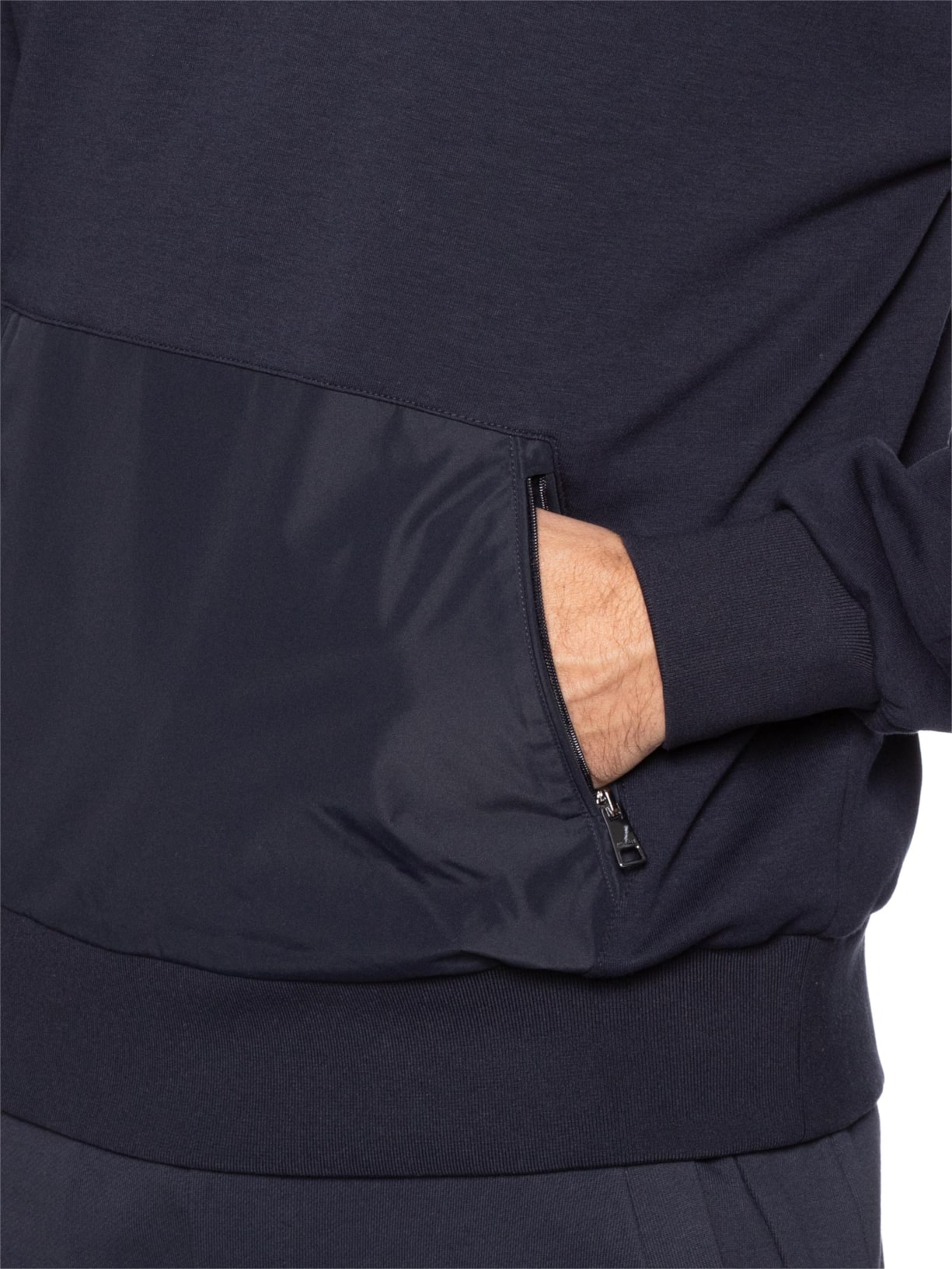 Casaco Masculino De Moletom Com Capuz Mix Média Azul Tommy Hilfiger