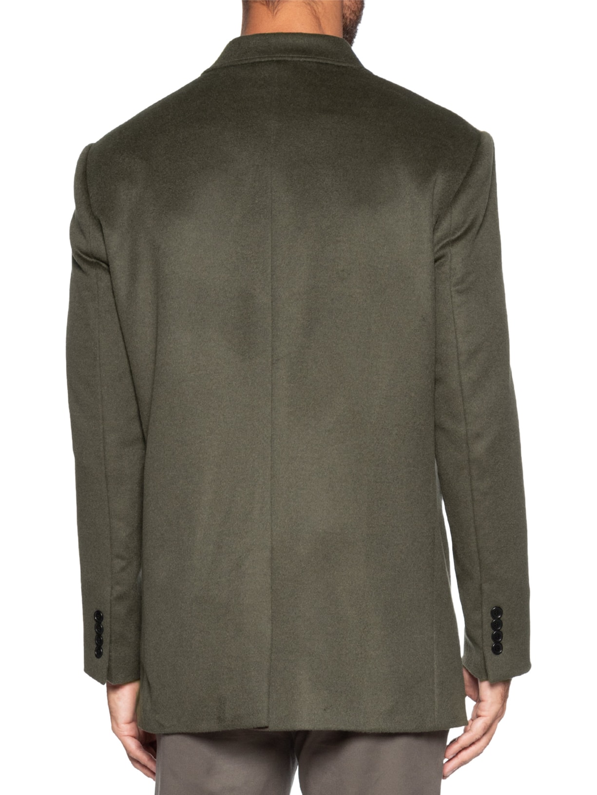 Casaco Masculino Double-Breasted em Lã – Marrom Ricardo Almeida