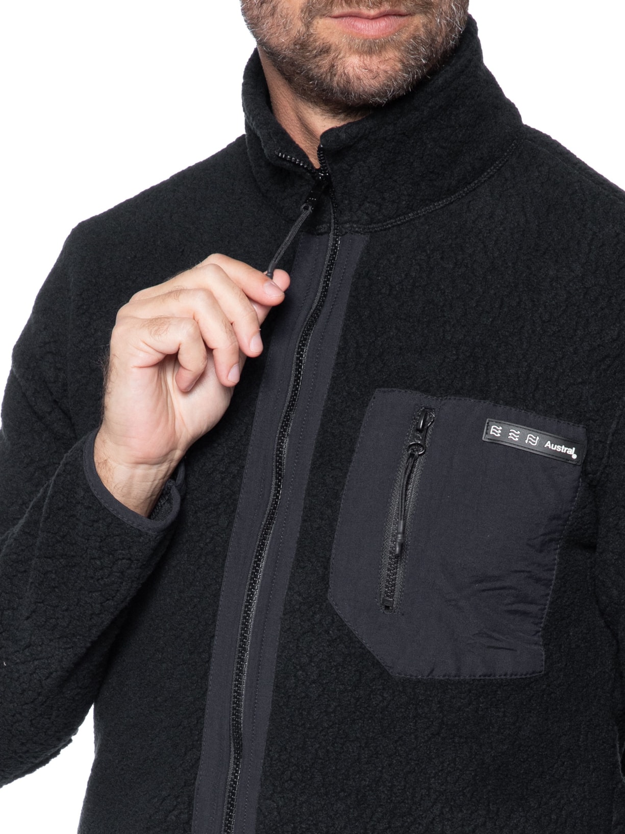 Casaco Masculino Fleece Nagano Preto Austral