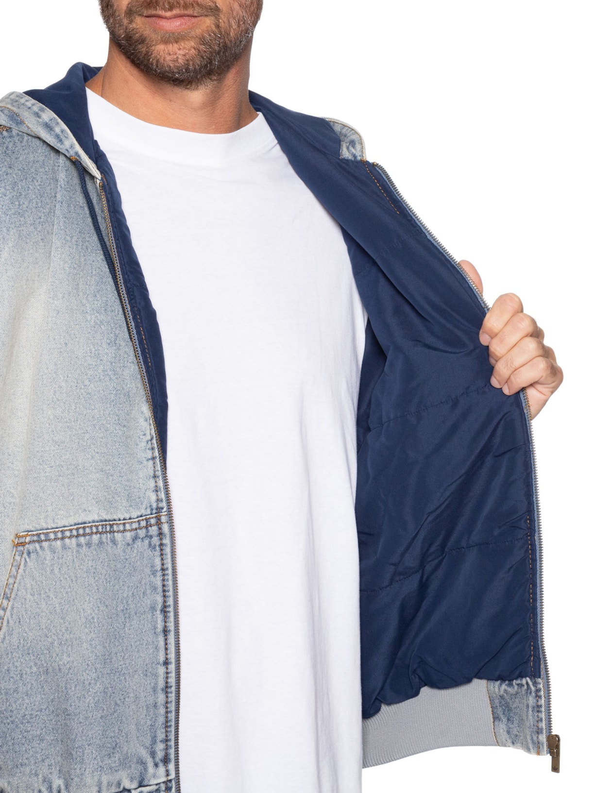 Casaco Masculino Hooded Denim Cinza Adidas Originals