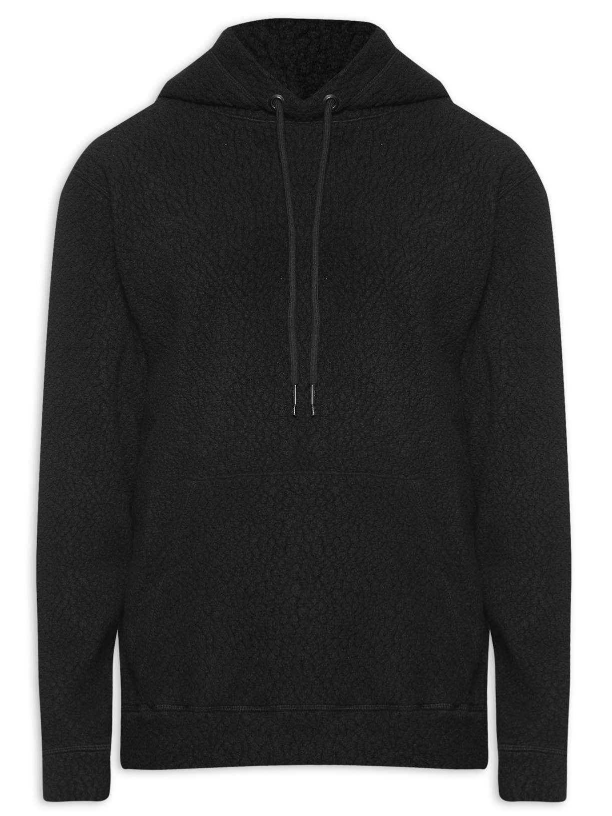 Casaco Masculino Hoodie Com Capuz Sherpa - Preto