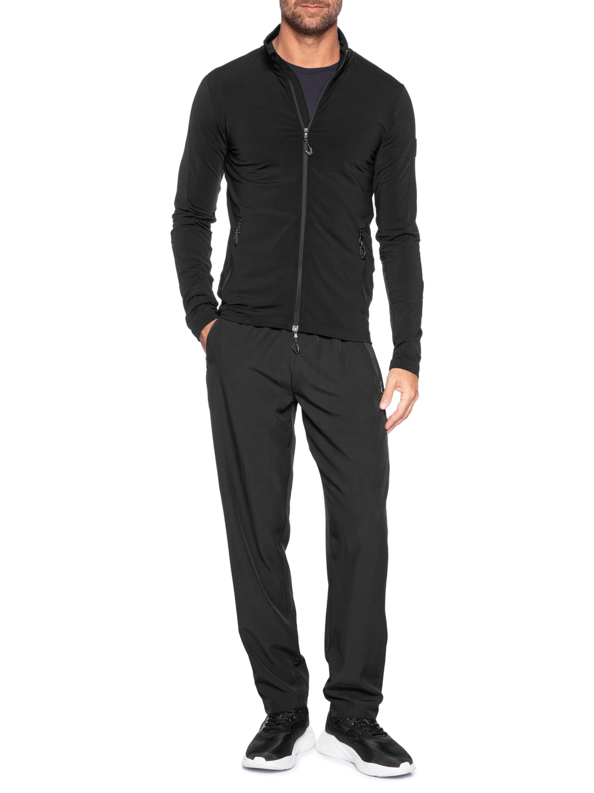 Casaco Masculino Jersey Technical Ski Fleece Preto Ea7 Emporio Armani