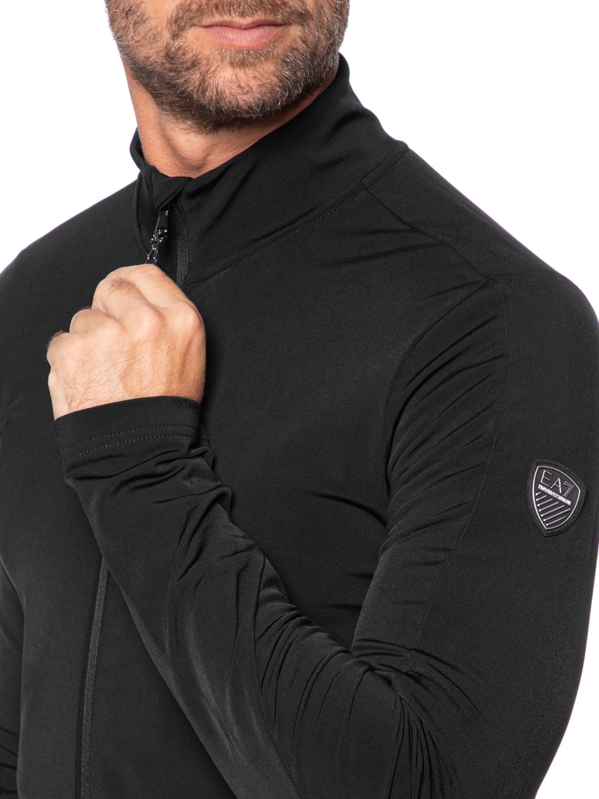 Casaco Masculino Jersey Technical Ski Fleece Preto Ea7 Emporio Armani