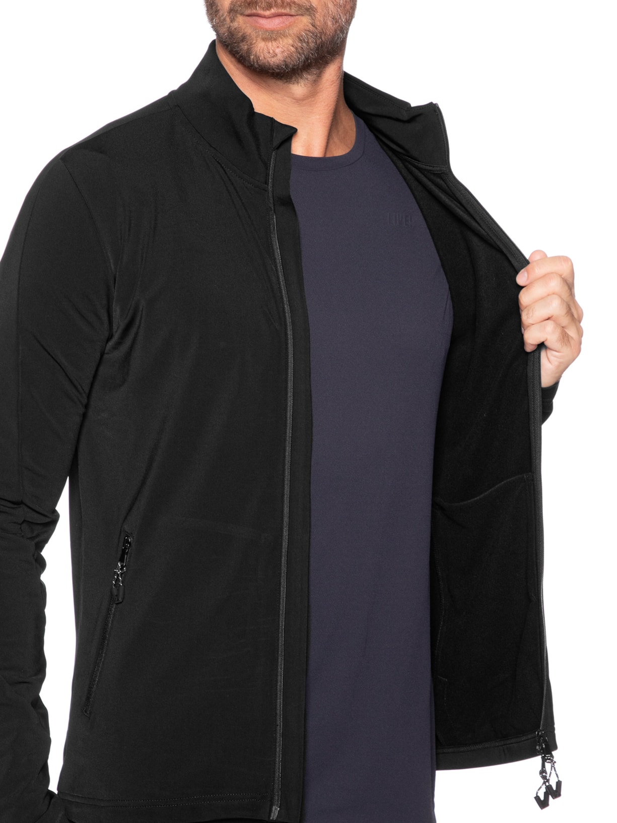 Casaco Masculino Jersey Technical Ski Fleece Preto Ea7 Emporio Armani