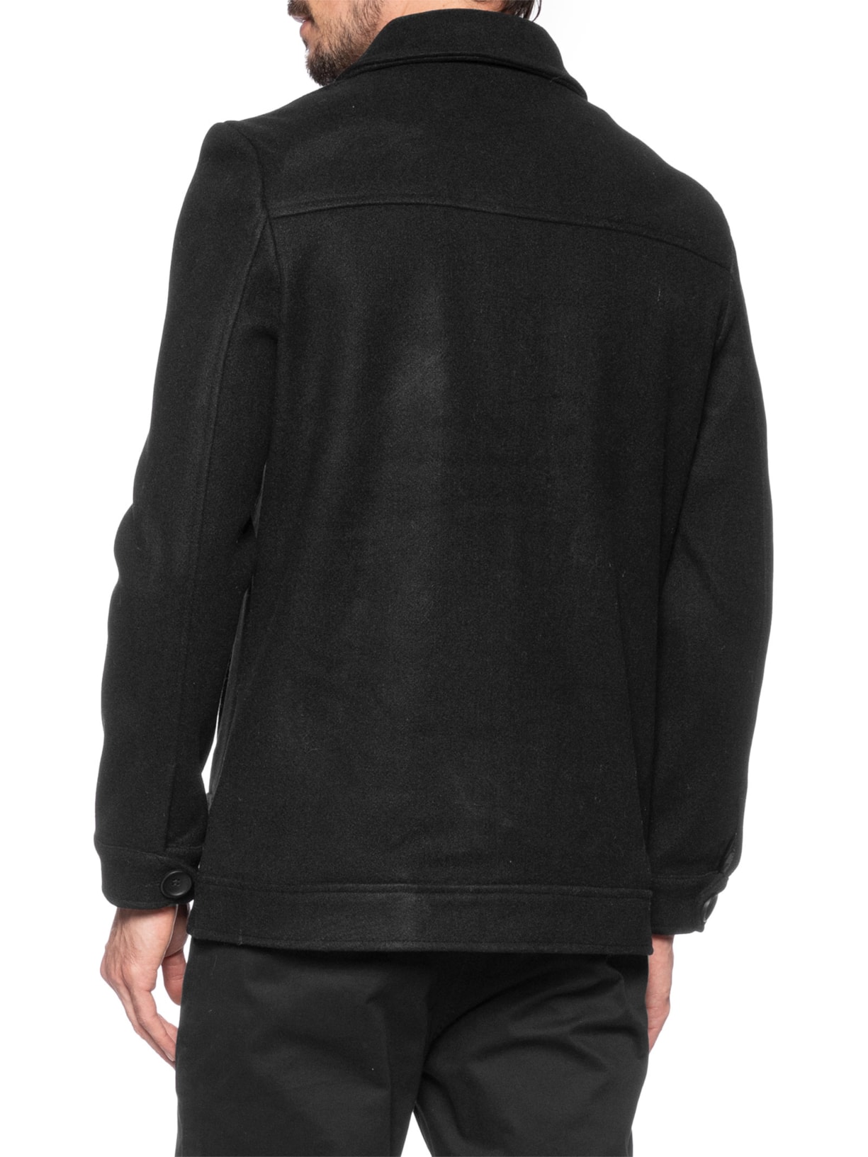 Casaco Masculino Lã Batida Preto '2 Essential