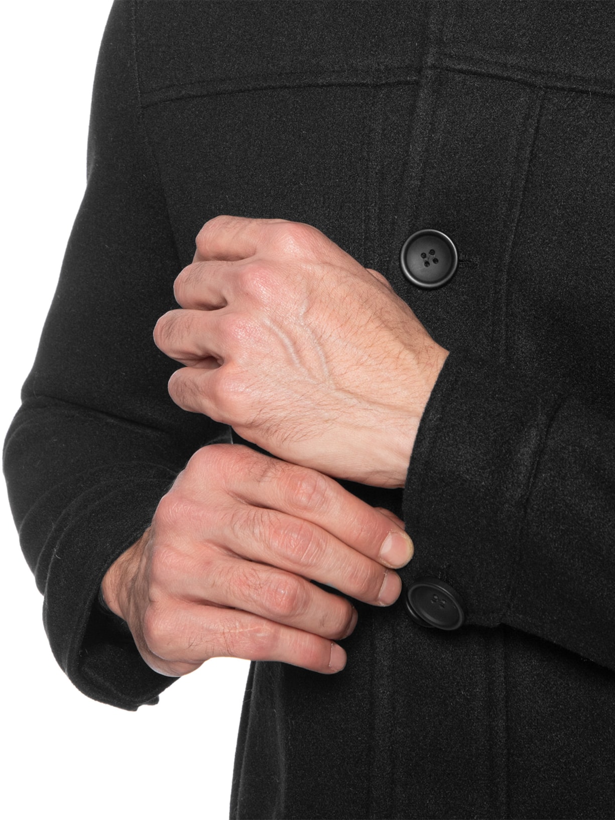 Casaco Masculino Lã Batida Preto '2 Essential