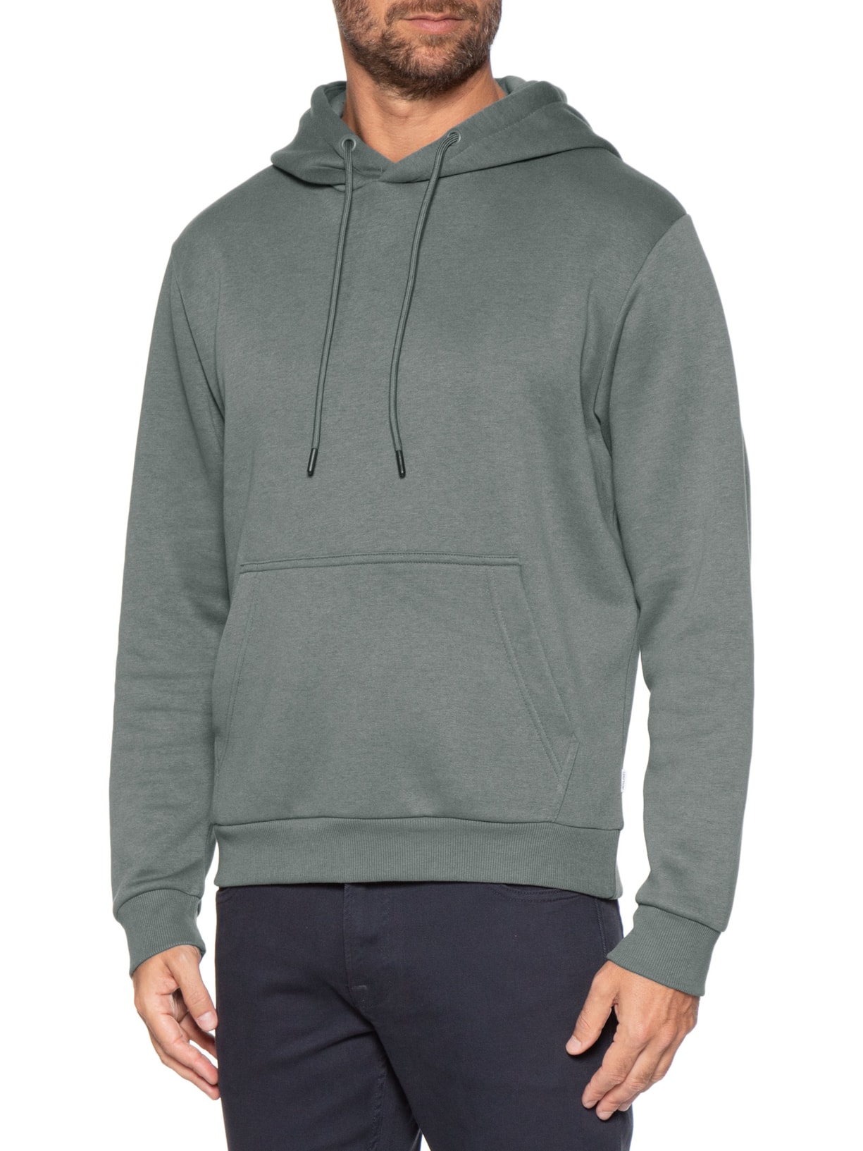 Casaco Masculino Moletom Básico Com Capuz Cinza Jack & Jones