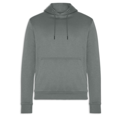 Casaco Masculino Moletom Básico Com Capuz - Cinza